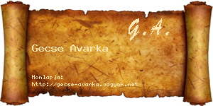 Gecse Avarka névjegykártya
